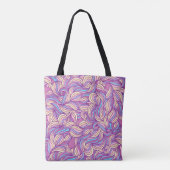 Achtergrond met abstracte doedelgolven tote bag (Achterkant)