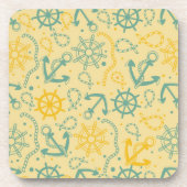 Achtergrond met anker, touwen bier onderzetter (Voorkant)