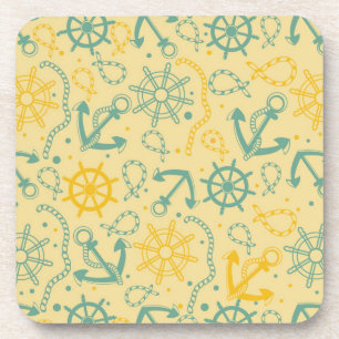 Achtergrond met anker, touwen bier onderzetter