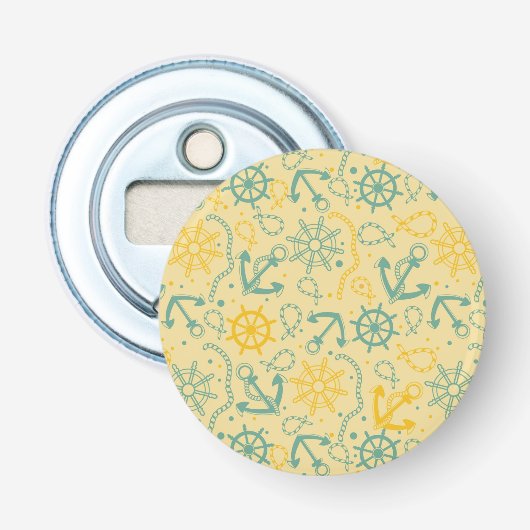 Achtergrond met anker, touwen button flesopener (Voorkant)
