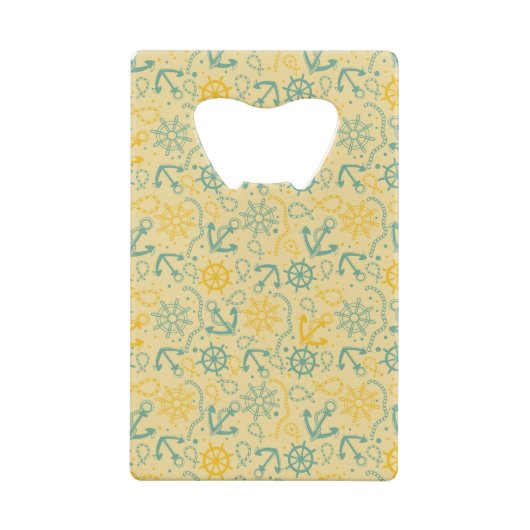 Achtergrond met anker, touwen creditkaart flessenopener (Achterkant)