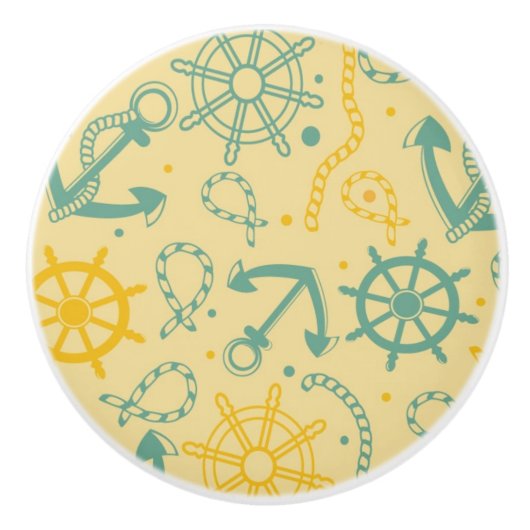 Achtergrond met anker, touwen keramische knop (Voorkant)