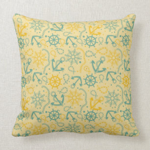 Achtergrond met anker, touwen kussen