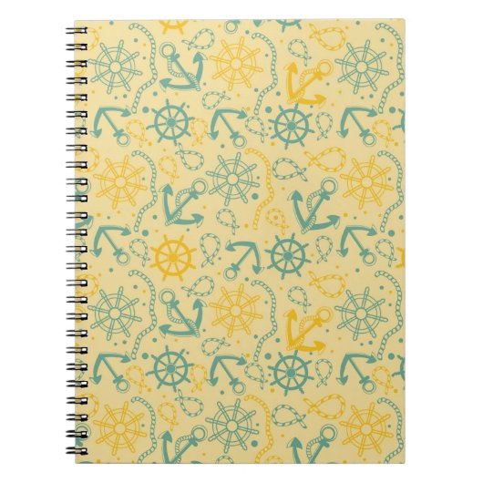 Achtergrond met anker, touwen notitieboek (Voorkant)