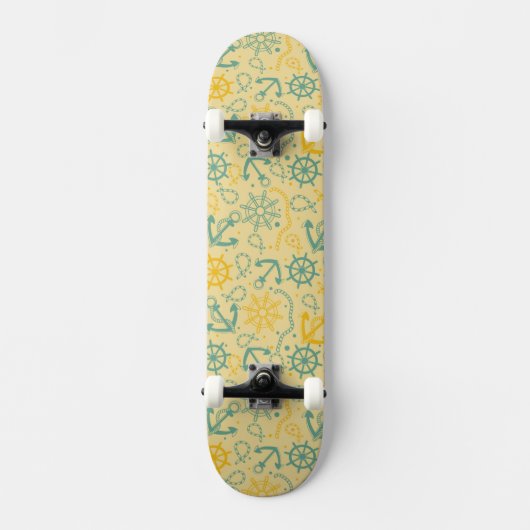 Achtergrond met anker, touwen persoonlijk skateboard (Voorkant)