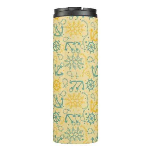 Achtergrond met anker, touwen thermosbeker (Achterkant)