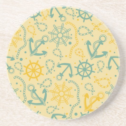 Achtergrond met anker, touwen zandsteen onderzetter (Voorkant)