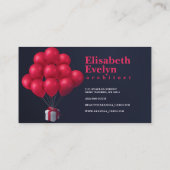 achtergrond met ballonnen en cadeau visitekaartje (Achterkant)