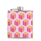 Achtergrond met cadeaus heupfles (Voorkant)