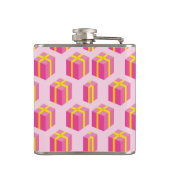 Achtergrond met cadeaus heupfles (Achterkant)