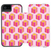 Achtergrond met cadeaus incipio iPhone portemonnee hoesje (Agenda Open)