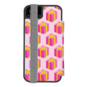 Achtergrond met cadeaus incipio iPhone portemonnee hoesje (Agenda Achterkant)