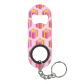 Achtergrond met cadeaus sleutelhanger flessenopener (Achterkant)