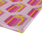 Achtergrond met cadeaus snijplank (Hoek)