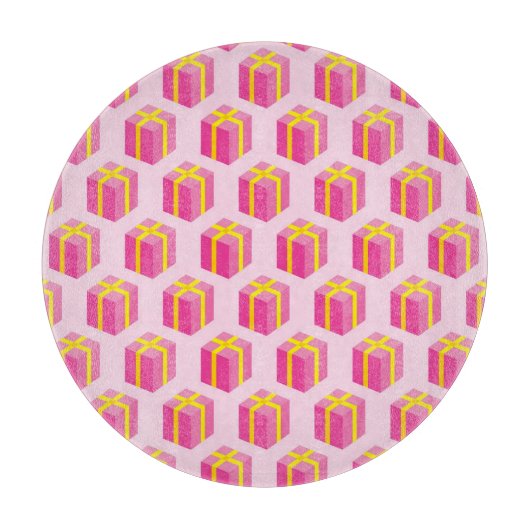 Achtergrond met cadeaus snijplank (Voorkant)