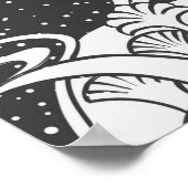  achtergrond met decoratieve bloemen en bir poster (Hoek)