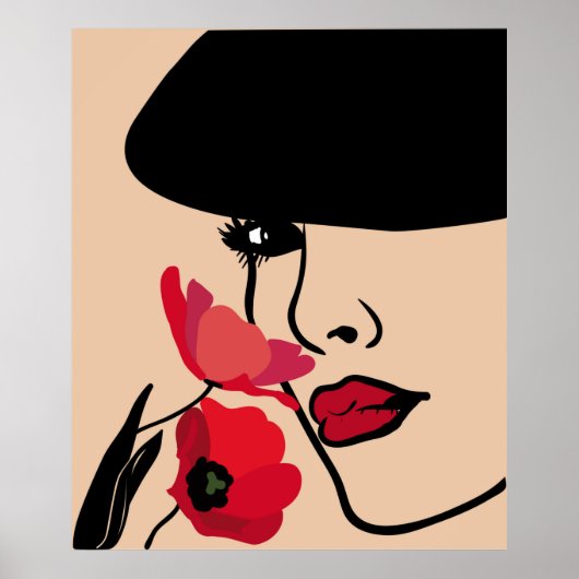 Achtergrond met een portret van de mooie jonge poster (Voorkant)