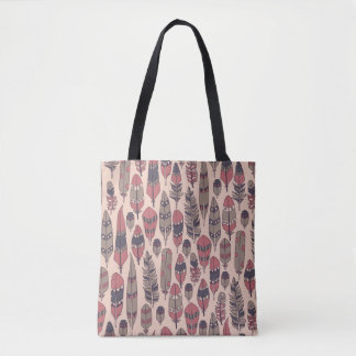 achtergrond met gekleurde abstracte veren tote bag