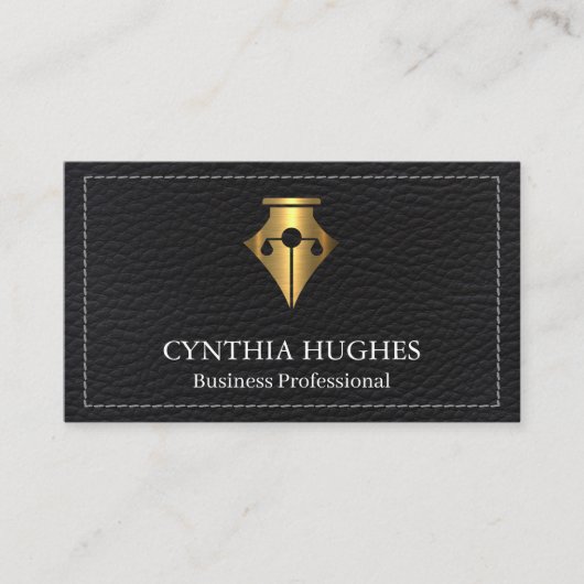 Achtergrond met gelabeld leder | Wettelijke Logo P Visitekaartje (Voorkant)