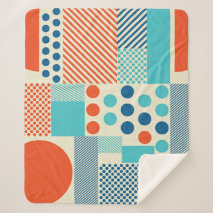 Achtergrond met geometrievormen, modern kunstvlak sherpa deken