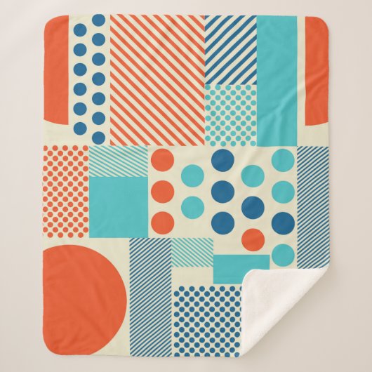 Achtergrond met geometrievormen, modern kunstvlak sherpa deken (Voorkant)
