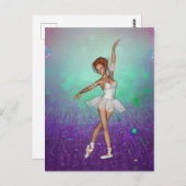 Achtergrond met groene en Paarse kleuren en baller Briefkaart (Voorkant / Achterkant)