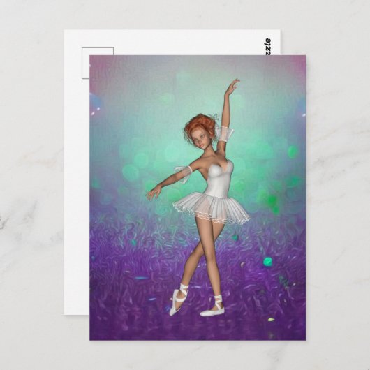 Achtergrond met groene en Paarse kleuren en baller Briefkaart (Voorkant / Achterkant)