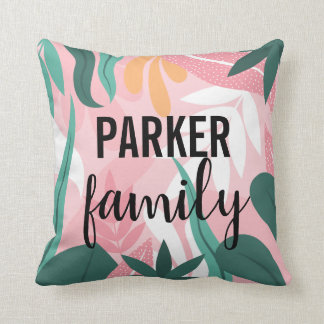 Achtergrond met handgetekende exotische bladeren kussen