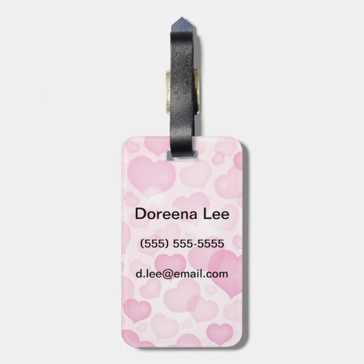 Achtergrond met hart bagagelabel (Achterkant verticaal)