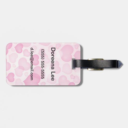 Achtergrond met hart bagagelabel (Achterkant horizontaal)