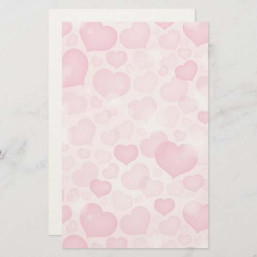 Achtergrond met hart briefpapier (Voorkant / Achterkant)
