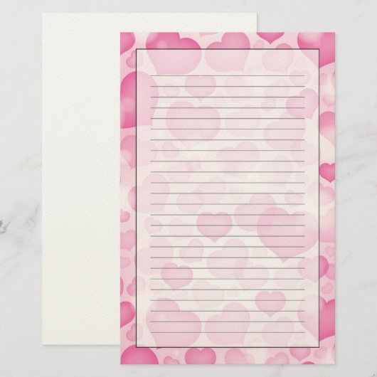 Achtergrond met hart briefpapier (Voorkant / Achterkant)