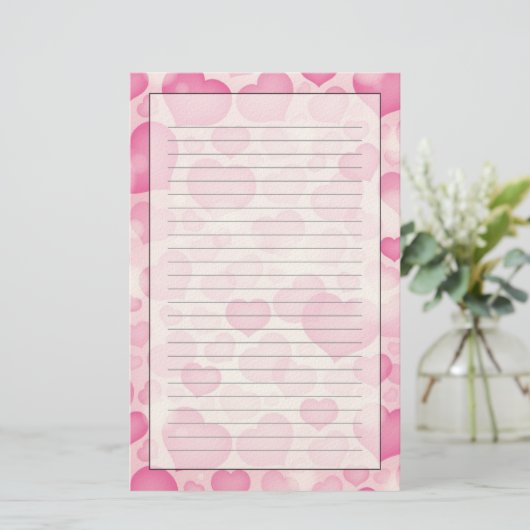 Achtergrond met hart briefpapier (Staand voorkant)