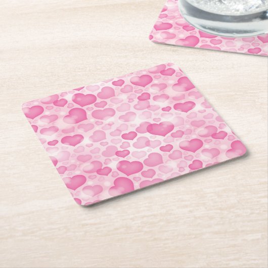 Achtergrond met hart kartonnen onderzetters (Schuin)