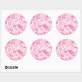 Achtergrond met hart ronde sticker (Vel)