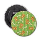 achtergrond met honden en botten button flesopener (Voorkant)