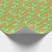 achtergrond met honden en botten cadeaupapier (Hoek)