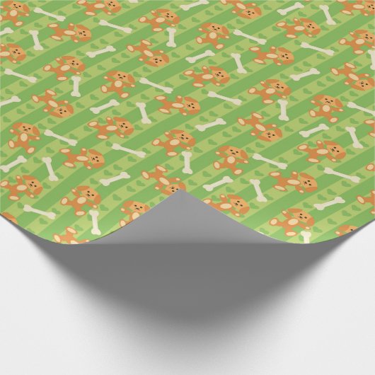 achtergrond met honden en botten cadeaupapier (Hoek)