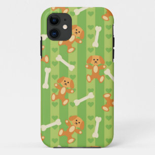 achtergrond met honden en botten iPhone 11 hoesje