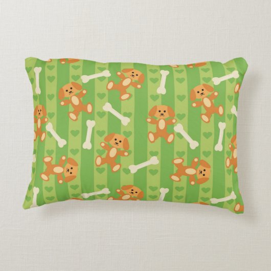 achtergrond met honden en botten decoratief kussen (Achterkant)