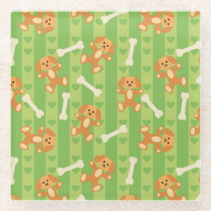 achtergrond met honden en botten glazen onderzetter