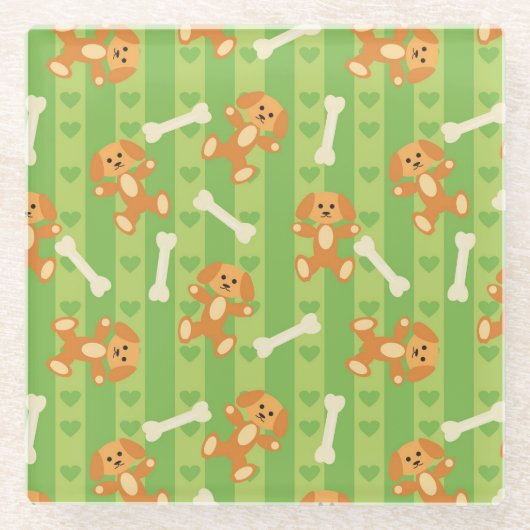 achtergrond met honden en botten glazen onderzetter (Voorkant)