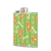 achtergrond met honden en botten heupfles (Links)