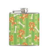 achtergrond met honden en botten heupfles (Voorkant)