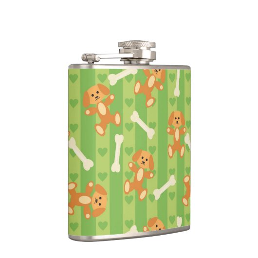 achtergrond met honden en botten heupfles (Rechts)