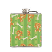 achtergrond met honden en botten heupfles (Achterkant)