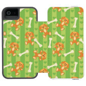 achtergrond met honden en botten incipio iPhone portemonnee hoesje (Agenda Open)