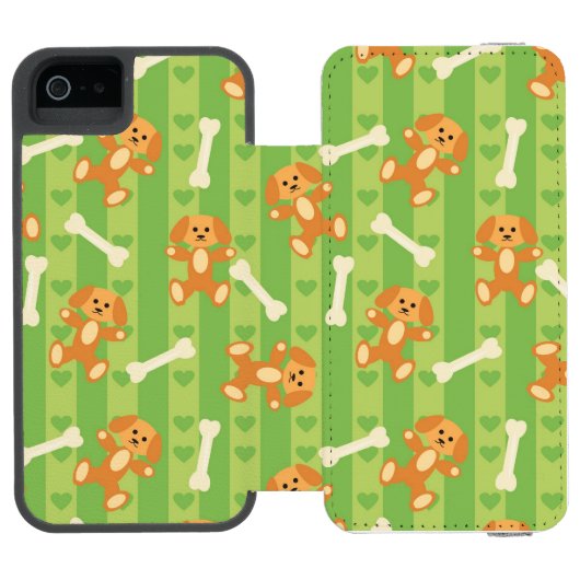 achtergrond met honden en botten incipio iPhone portemonnee hoesje (Agenda Open)