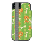 achtergrond met honden en botten incipio iPhone portemonnee hoesje (Agenda Achterkant)