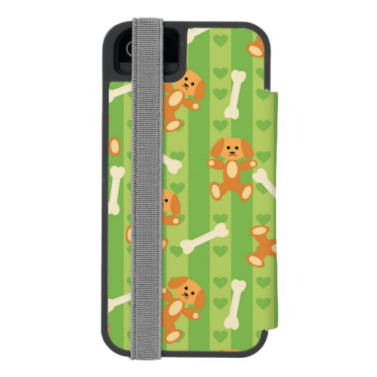 achtergrond met honden en botten incipio iPhone portemonnee hoesje (Agenda Achterkant)